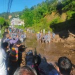 रिचार्ज पोखरी फुटेर मऱ्याङ खोलामा बाढी 