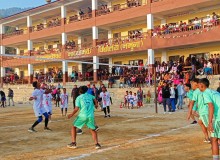 बैतेश्वर गाउँपालिकामा तेस्रो रास्ट्रपति रनिङ्ग शिल्ड खेल अन्तर्गतको भलिबल खेल सुरु
