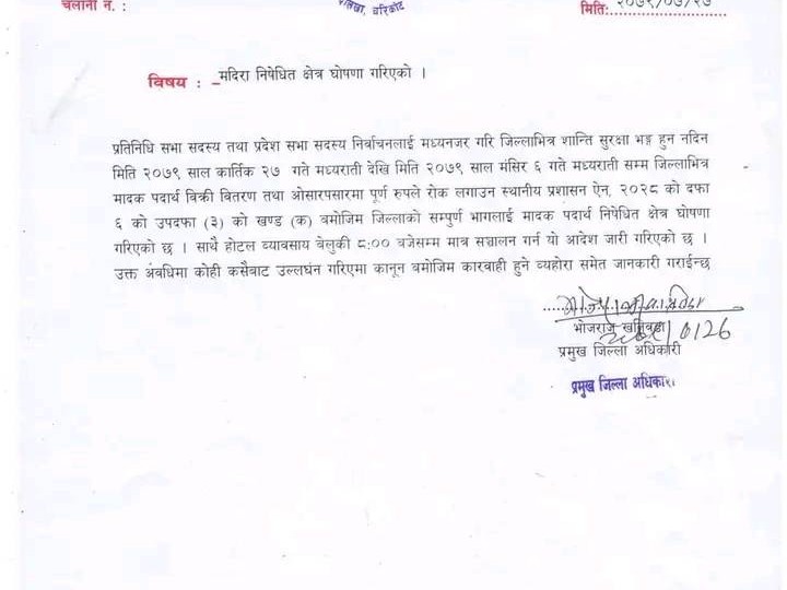 मदिरा बिक्री तिवरणमा रोक